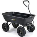 Gorilla Carts GCG-4 Garden Dump Cart, 600 lb Weight Capacity, 35.2 in L x 21.8 in W Deck, Straight Pull Handle GCG-4/GOR4PS